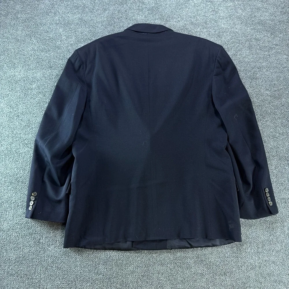 VTG Joseph Abboud Nordstrom Union Navy Double Breasted Pure Wool Blazer Jacket